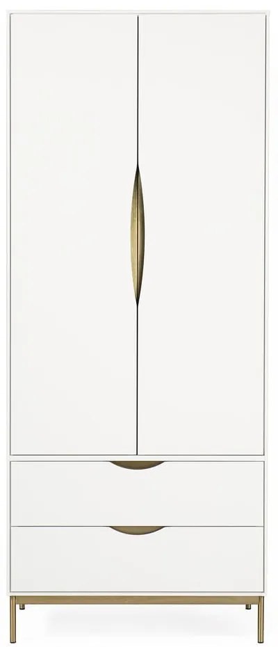 Biela šatníková skriňa Woodman Kobe