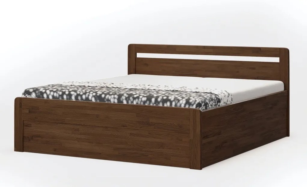 BMB MARIKA KLASIK - masívna dubová posteľ s úložným priestorom 120 x 200 cm, dub masív