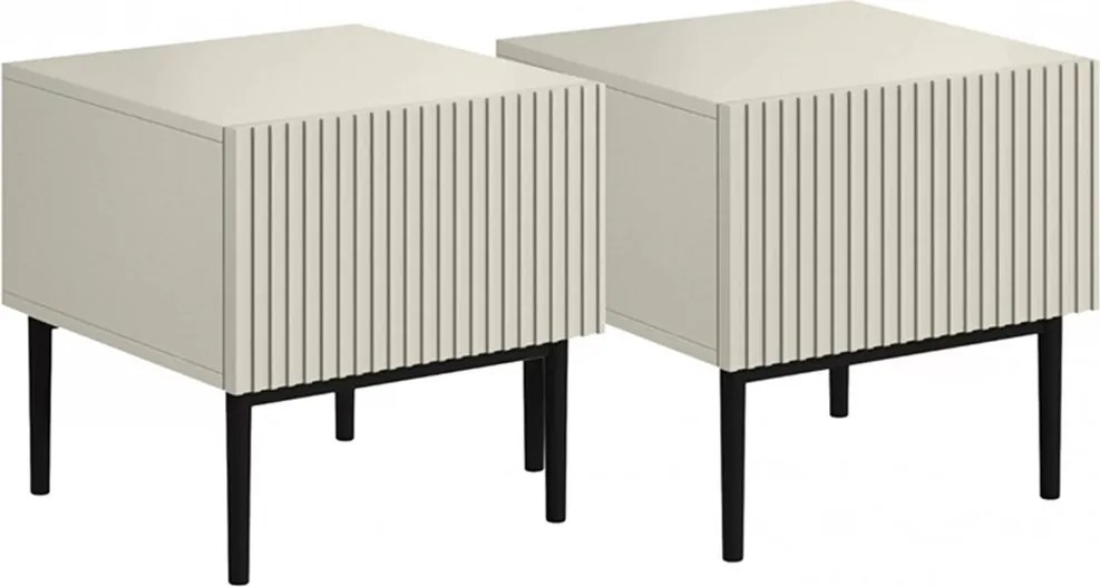 Sada nočných stolíkov Nicole 2 ks - kašmírová / čierna