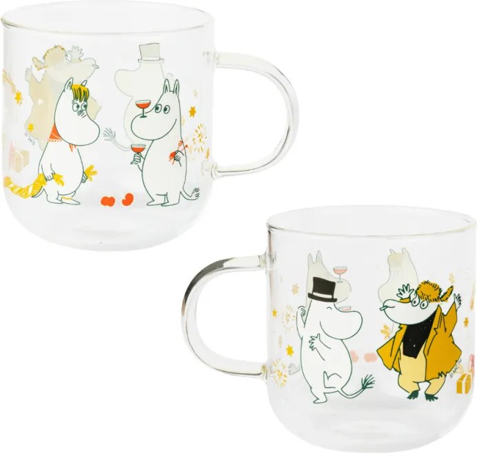 Sada sklenených hrnčekov Moomin Gift of Love 0,3l, 2 ks
