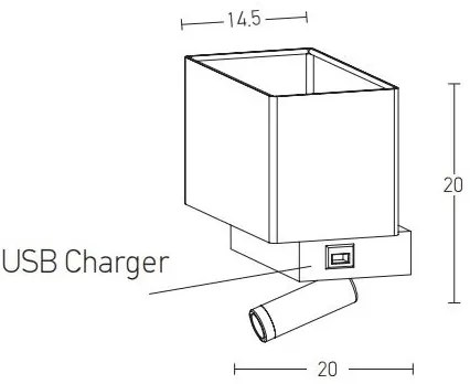 Zambelis H59 - LED Nástenná lampa LED/3W + 1xE27/40W/230V čierna
