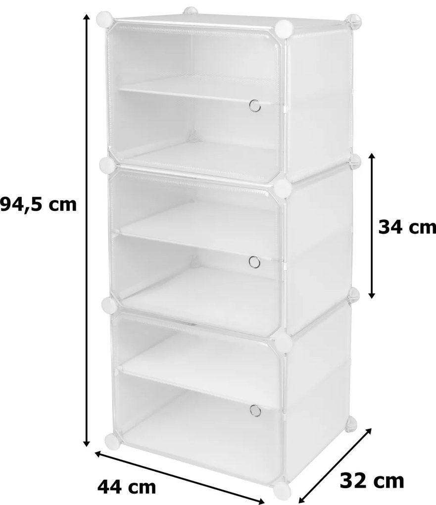 Modulární botník POLA bílý