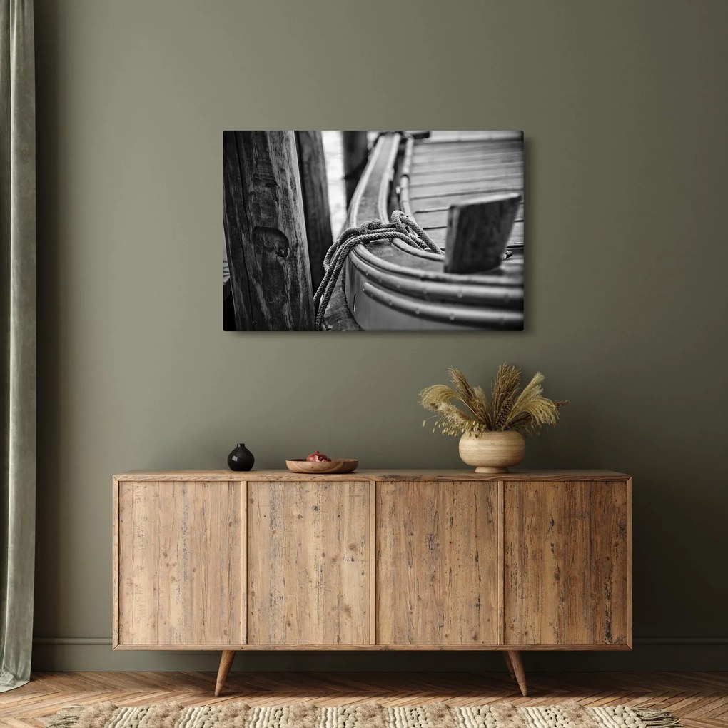 Obraz - Priviazaná loď (90x60 cm)