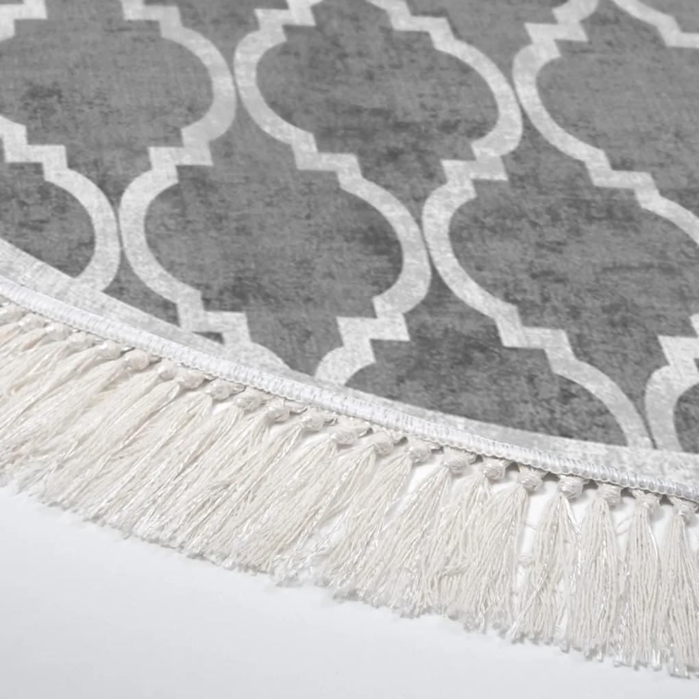 Okrúhly koberec Fence 100 cm sivý