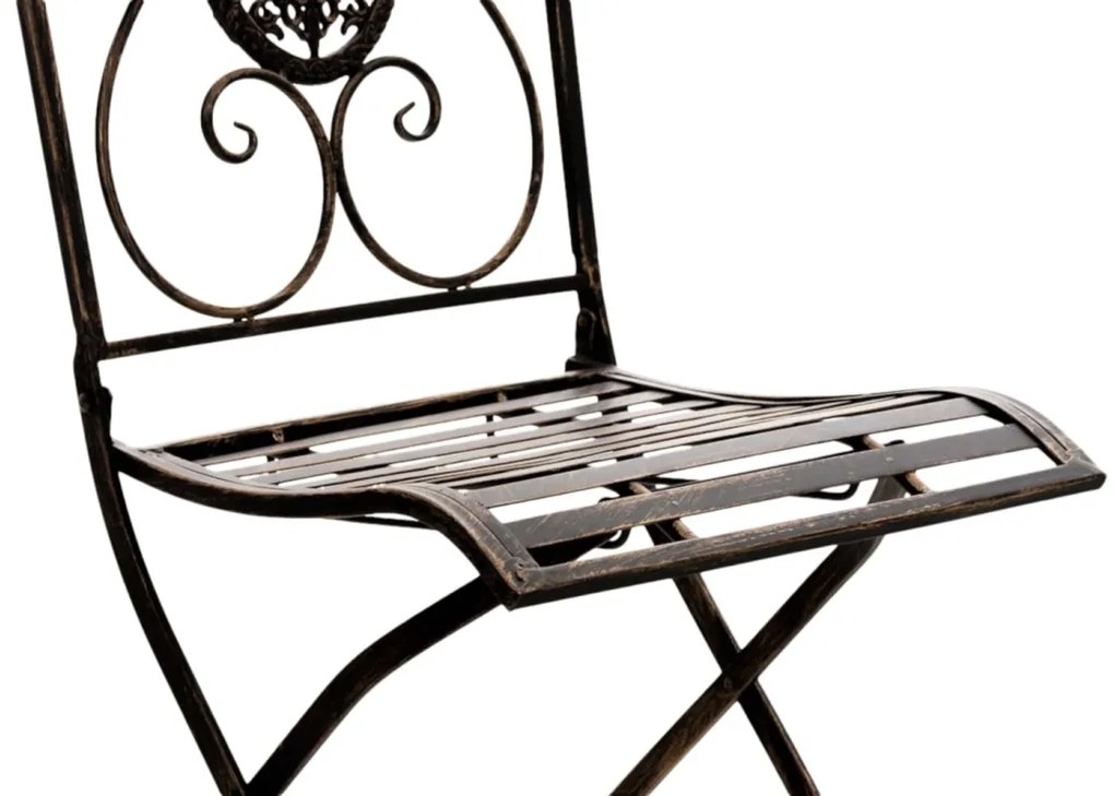 Kovová skladacia stolička Sibell (SET 2 ks) - Bronzová