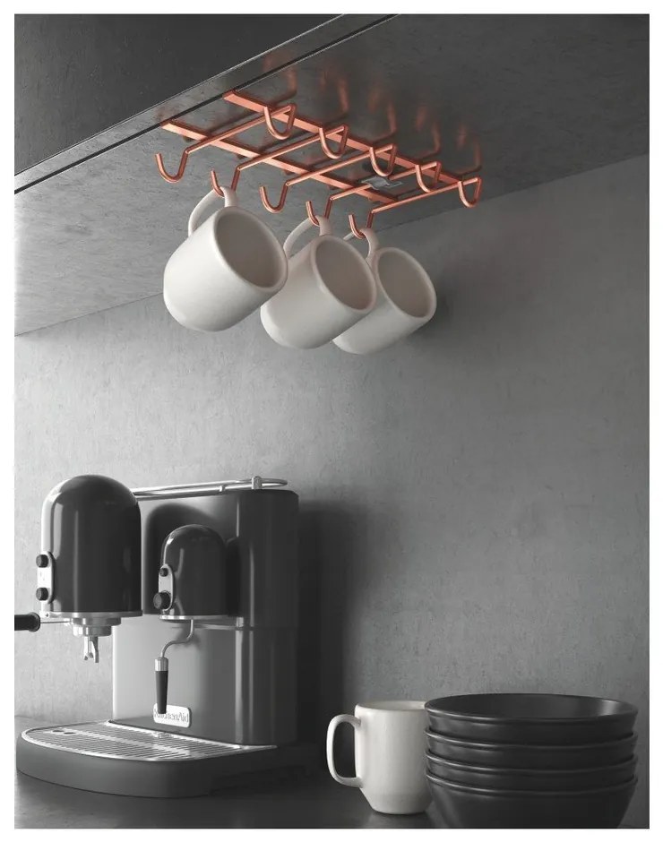 Závesný držiak na hrnčeky Metaltex v medenej farbe