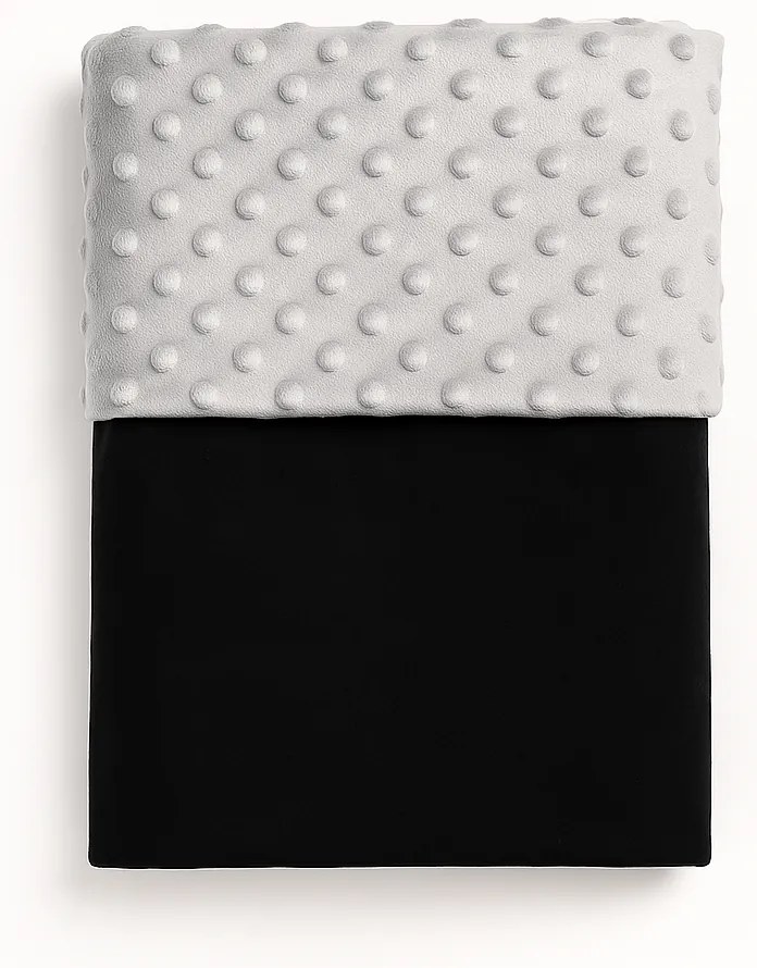Detská deka čierna/minky sivá 100x75 cm – obojstranná mäkká deka pre bábätká