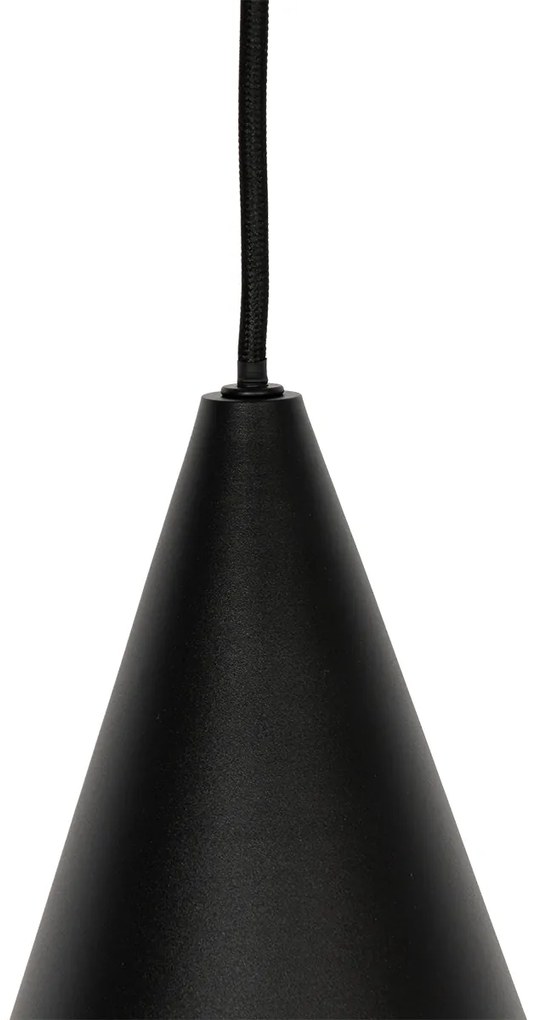 Moderné závesné svietidlo čierne s dymovým sklom 3-svetlo - Drop