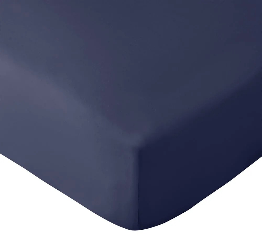 Tmavomodrá napínacia plachta z mikrovlákna 185x200 cm So Soft Easy Iron – Catherine Lansfield
