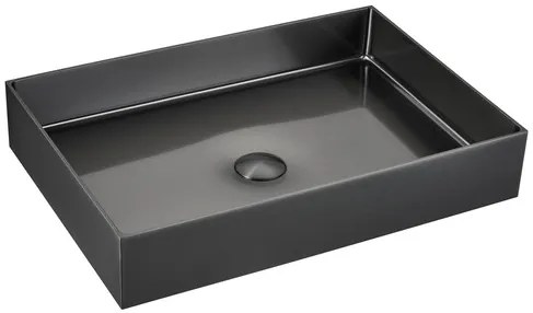 Umývadlo na dosku vo farbe gun metal SAT Aurum 55x38 cm bez prepadu SATAUR5538BGM