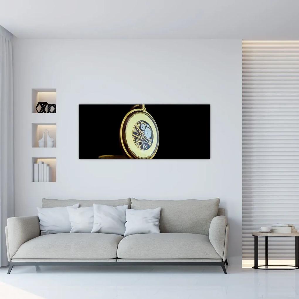 Obraz zlatých vreckových hodiniek (120x50 cm)