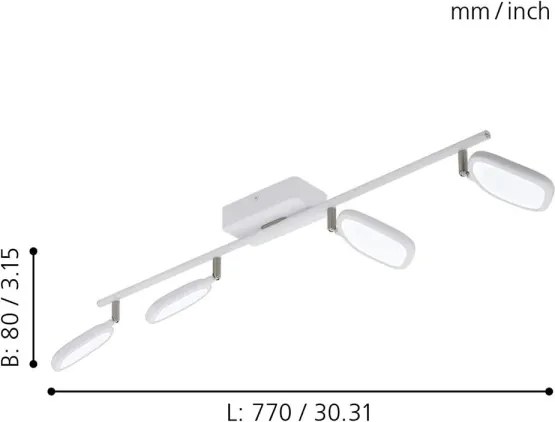 Eglo 97694 - LED RGB Bodové svietidlo PALOMBARE-C 4xLED/5W/230V
