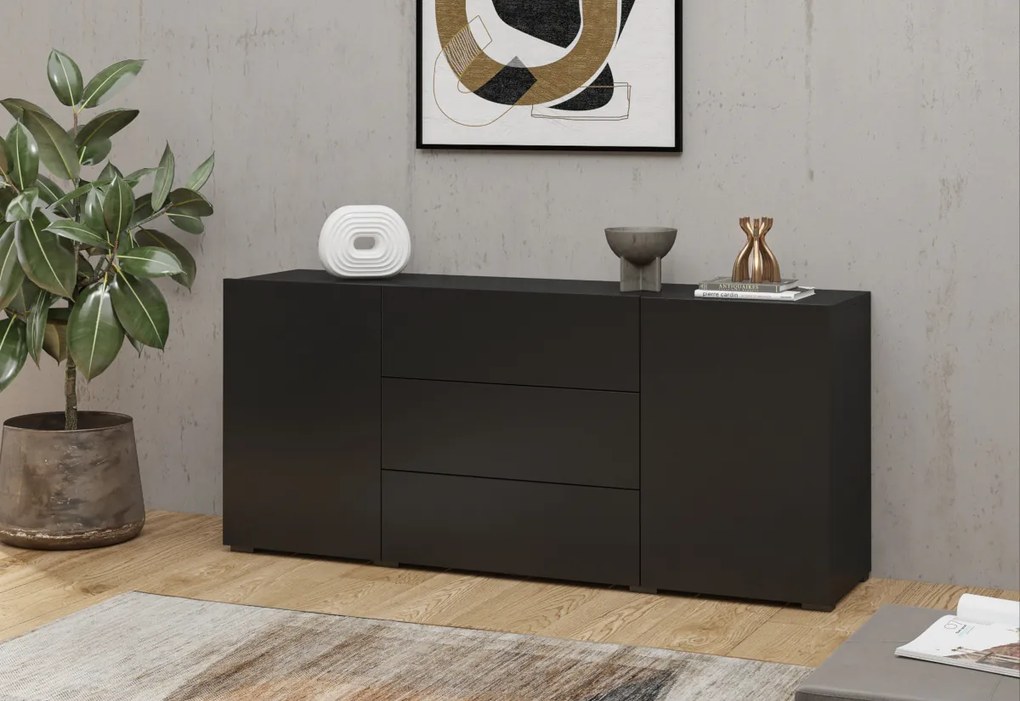 Komoda AVANA 2D3S, 140x63x35, biela/wotan dub