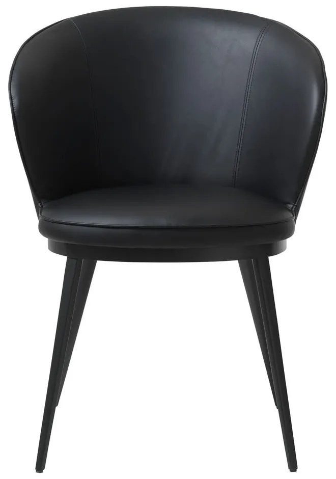 Čierna jedálenská stolička z imitácie kože Unique Furniture Gain Leath