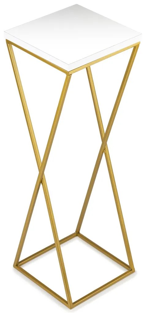 STOJAN NA KVETINÁČ LOFT6 70X24X24 CM ZLATÁ/BIELA