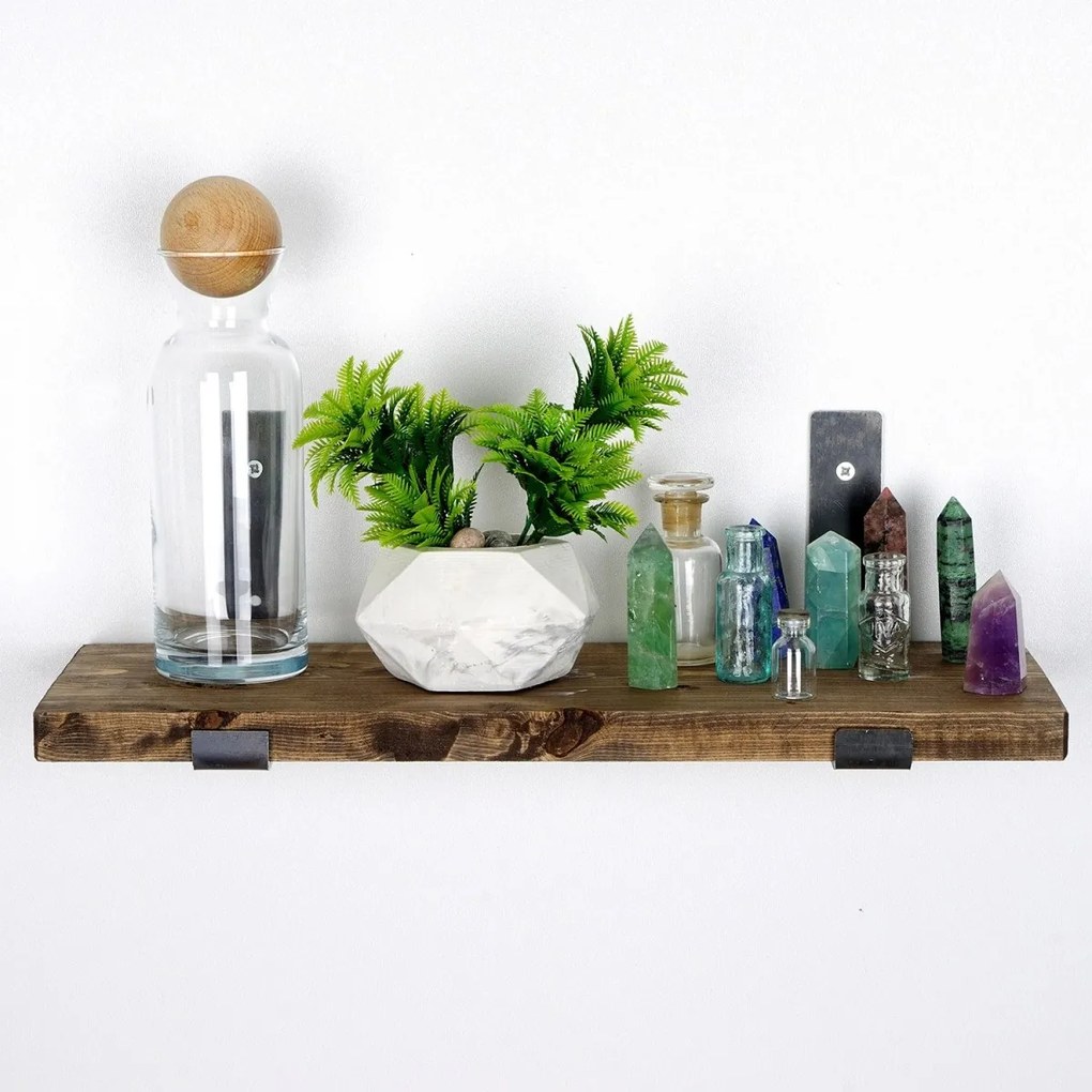 Nástenná polica LAM II 40 cm orech/čierna