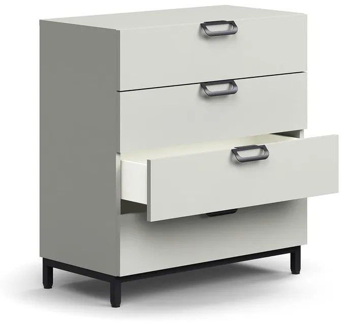 Zásuvkový kontajner QBUS, na nožičkách, 868x800x400 mm, svetlošedá