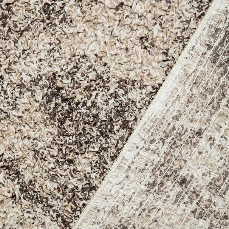 Bielastické poťahy MARMO béžové kreslo ušiak (š. 60 - 110 cm)