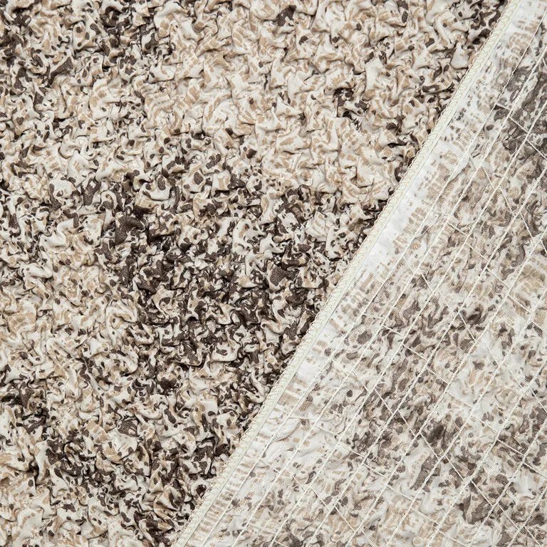 Bielastické poťahy MARMO béžové sedačka s otomanom vľavo (š. 170 - 300 cm)