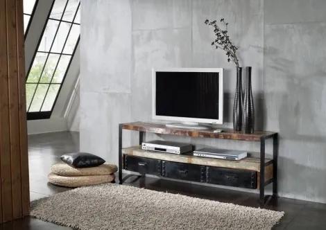 Bighome - INDUSTRY TV stolík 145x60 cm, staré drevo