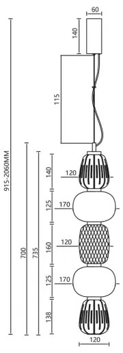 LED Luster na lanku CARO LED/40W/230V zlatá