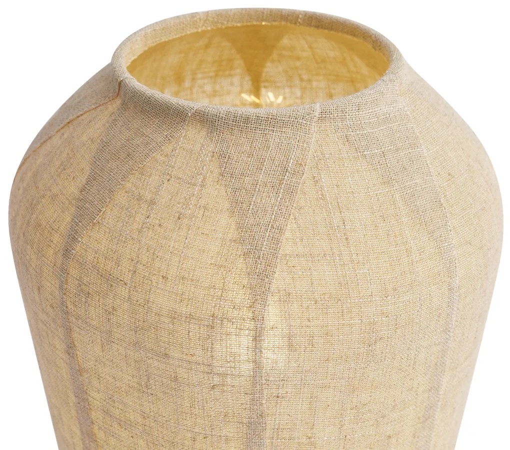 Japandi stolná lampa čierna s béžovým ľanovým tienidlom 21,5 cm - Nami