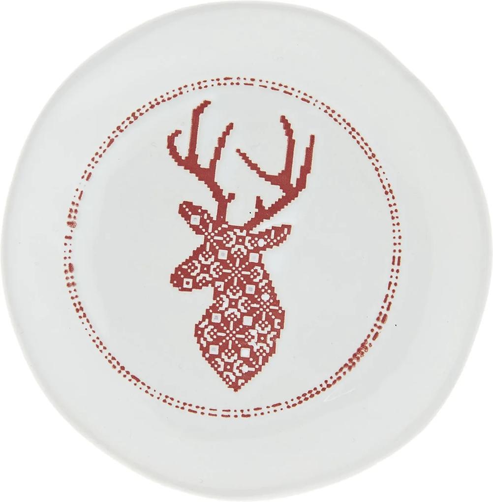 Dezertný tanierik s motívom jeleňa - Ø 14*2 cm