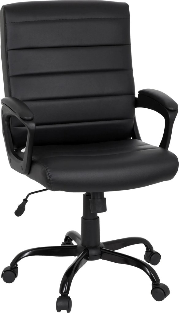 XXXLutz OTOČNÁ STOLIČKA, vzhľad kože, čierna MID.YOU - Online Only kancelárie - 001918038001
