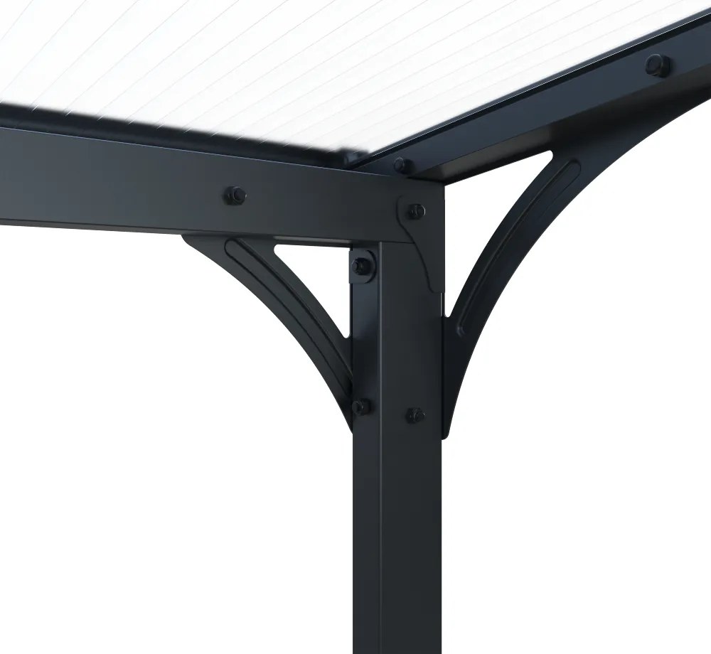 Hliníkový vchodový prístrešok BestBerg PD-4A / 4,3 m² / sivý