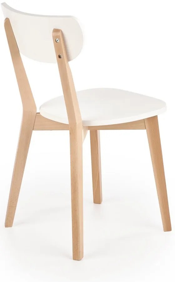 Jedálenská stolička Buggi, biela / buk