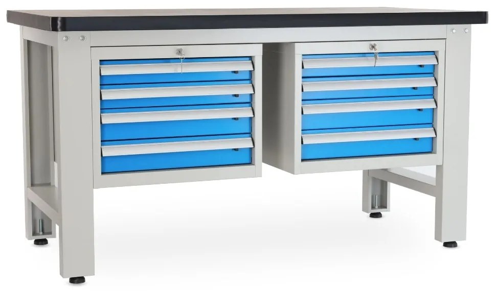 Dielenský stôl Solid MDF-44, 150 cm, 2 závesné boxy, čierna