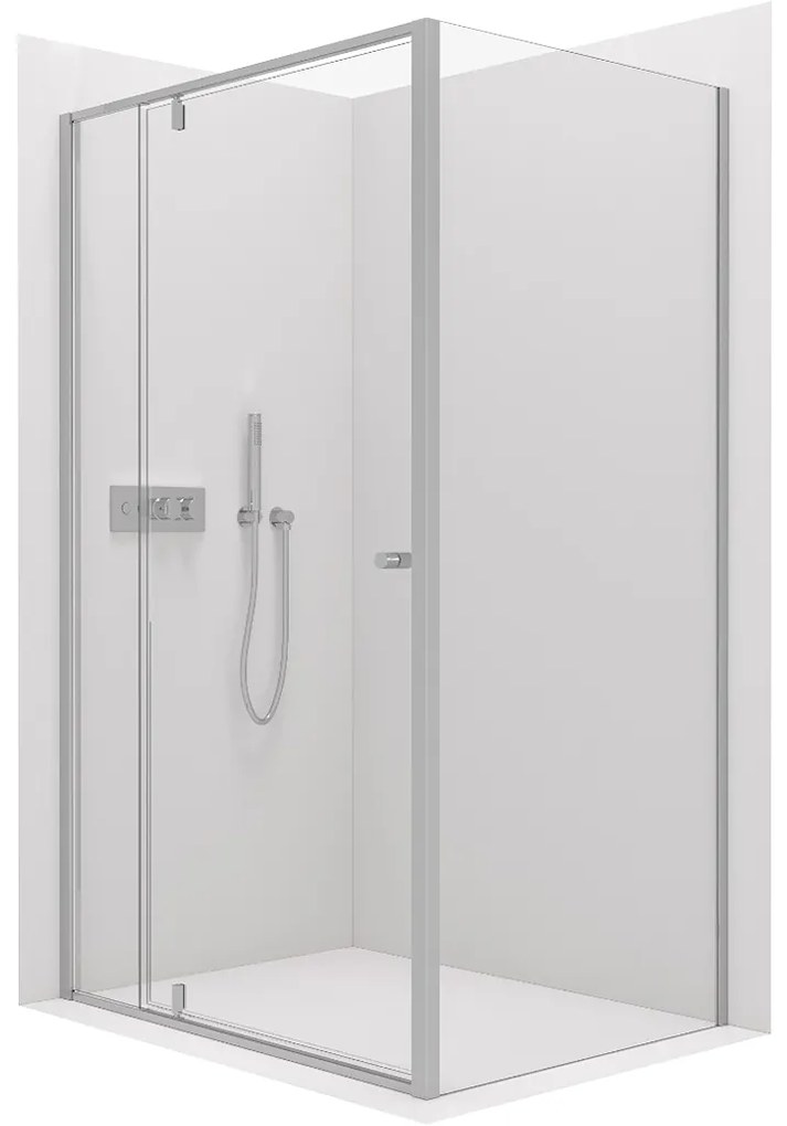 Cerano Santini, sprchovací kút s krídlovými dverami 110(dvere) x 90(stena) x 195 cm, 6mm číre sklo, chrómový profil, CER-CER-426229
