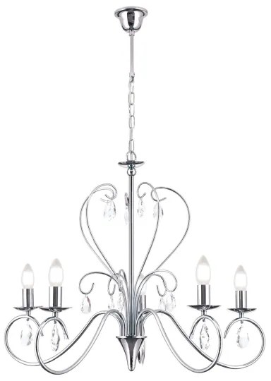 Orion LU 1658/5 - Krištáľový luster na reťazi ALESSIA 5xE14/40W/230V lesklý chróm