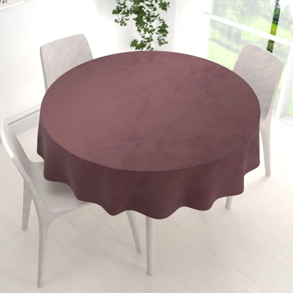 Biante Zamatový okrúhly obrus Velvet Premium SVP-019 Hnedofialový Ø 120 cm