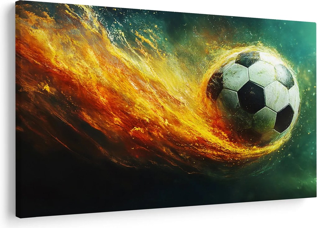 Obraz - Futbalová lopta v lete (90x60 cm)
