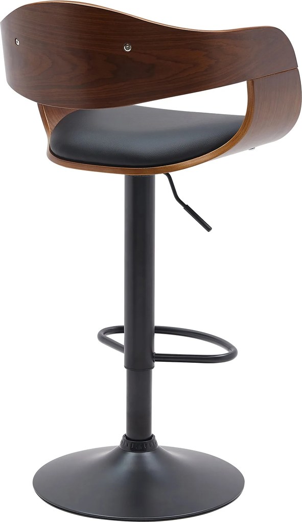 Barová stolička Kingston B - koženka, čierny rám - orech/čierna