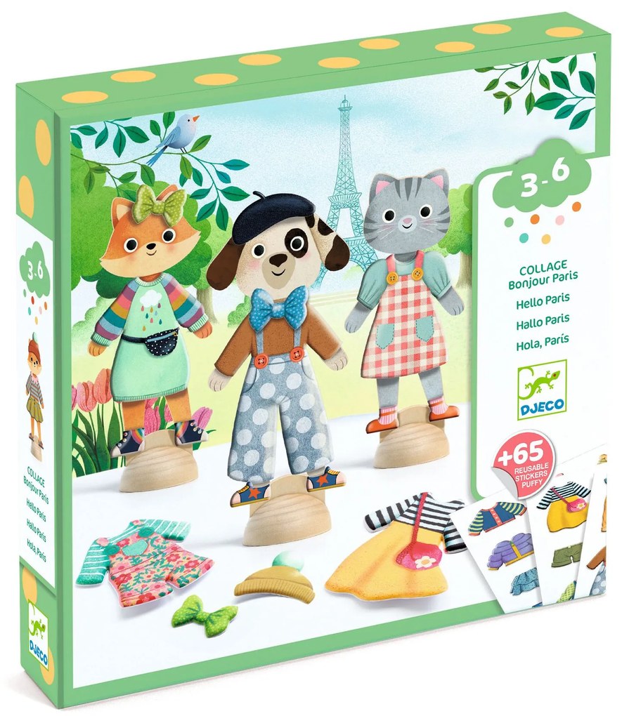 Koláže pre najmenších - obliekame zvieratká podľa parížskej módy