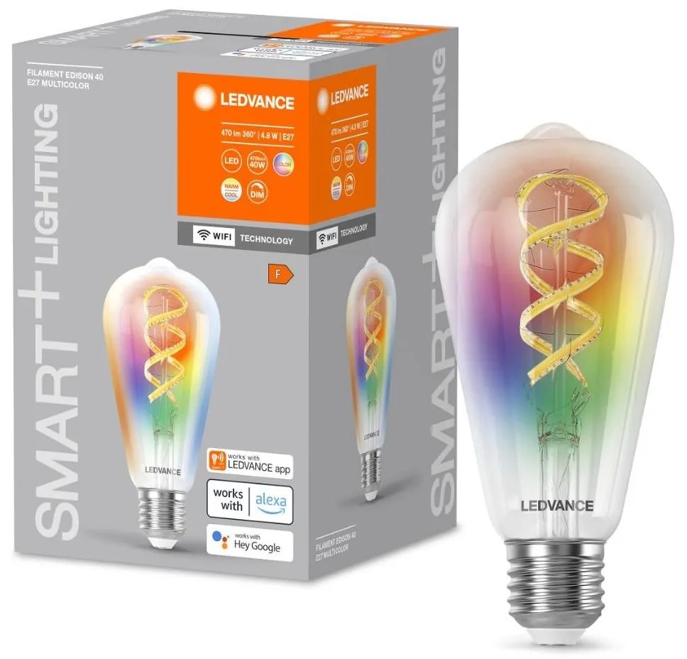 Ledvance LED RGBW Stmievateľná žiarovka SMART+ E27/4,8W/230V 2700-6500K Wi-Fi - Ledvance P225563