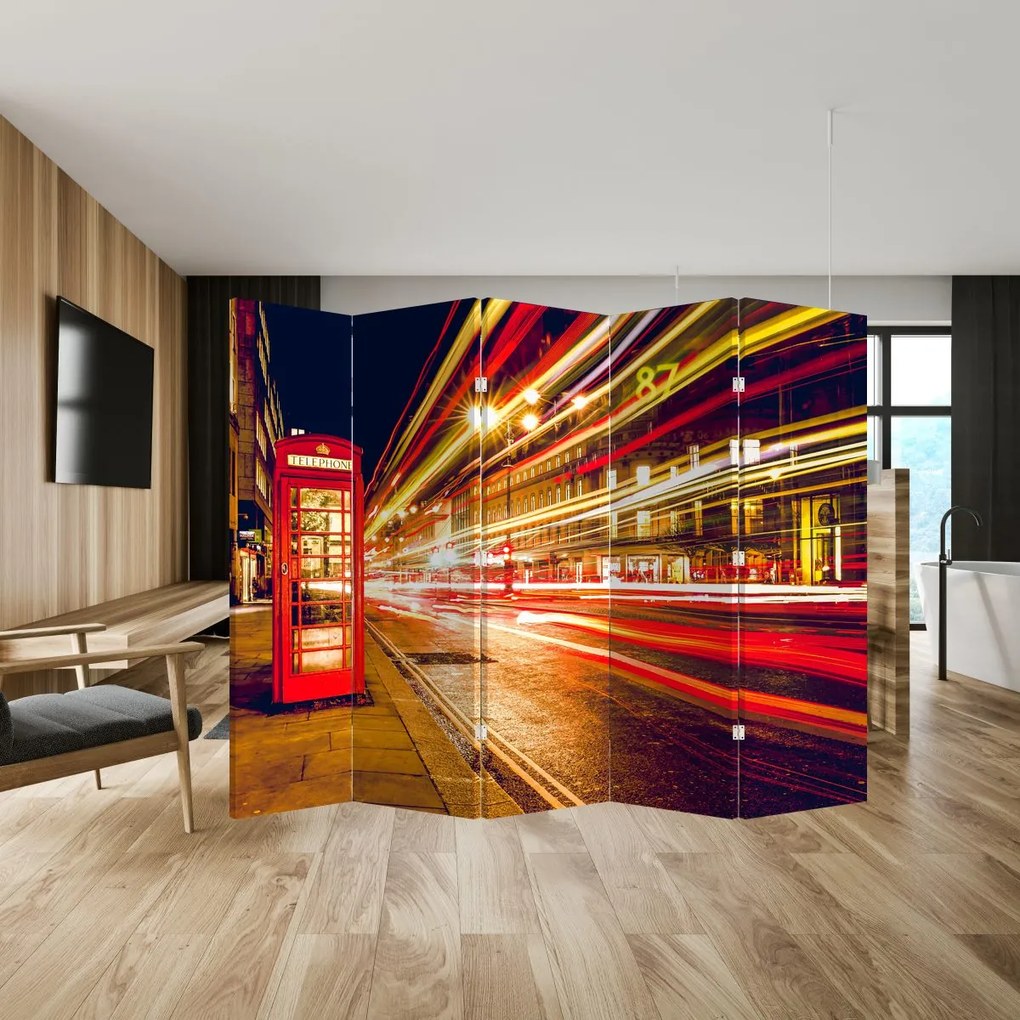 Paraván - Červená londýnska telefónna búdka (210x170 cm)
