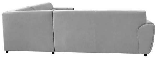 Rozkladacia rohová sedacia súprava VISEU do tvaru L s úložným priestorom, pravé prevedenie, šedá/čierna