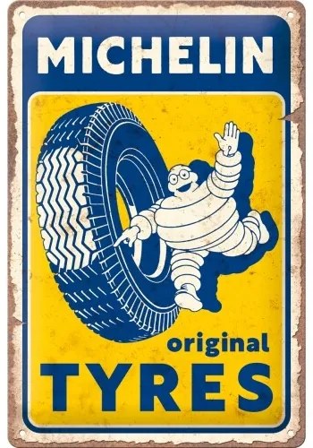 Plechová ceduľa Michelin - Original Tyres, (30 x 20 cm)