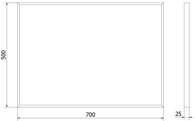Mexen Loft, obdĺžnikové kúpeľňové zrkadlo 70 x 50 cm, farba rámu zlatá lesklá, 9852-070-050-000-50