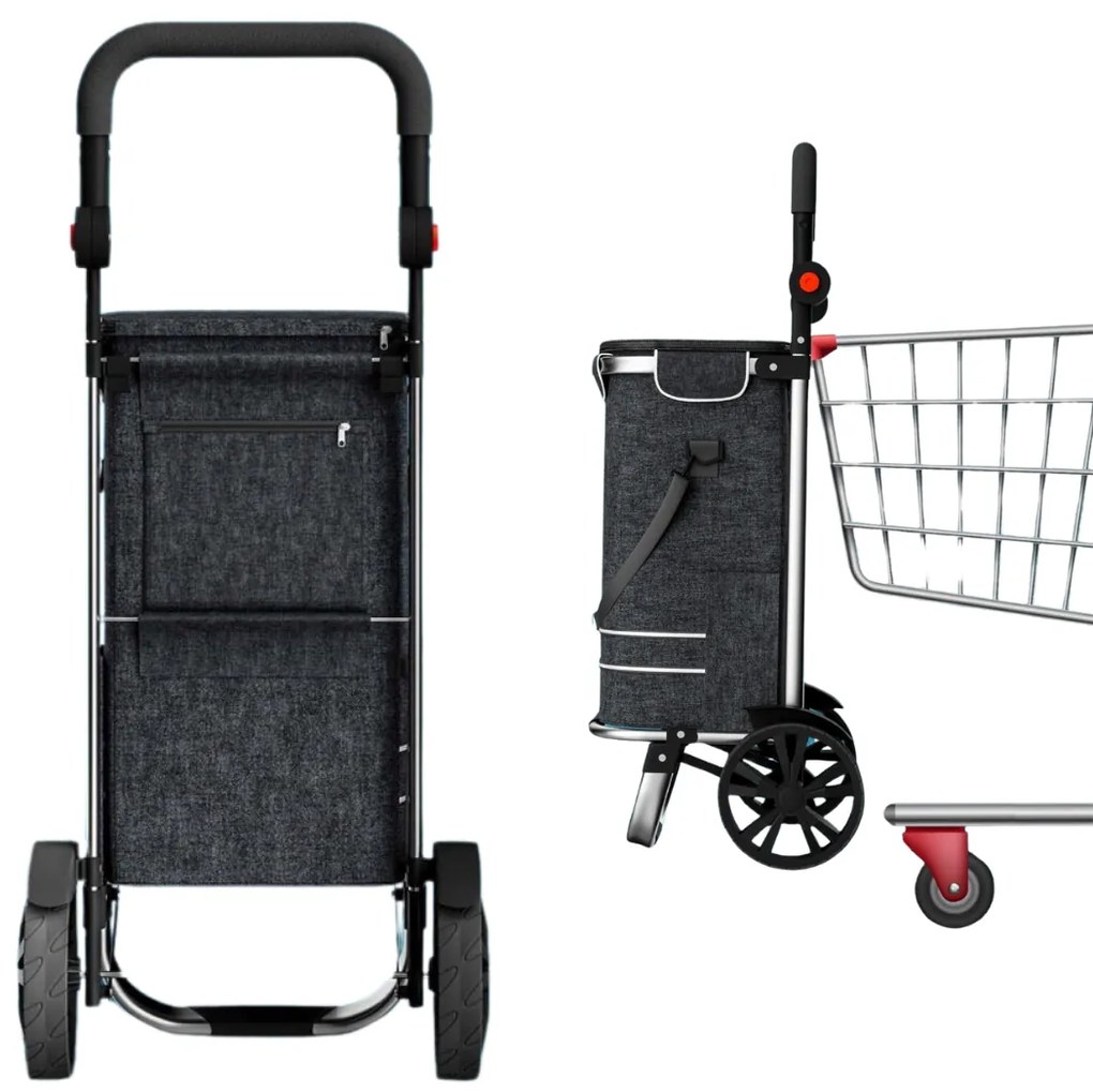 Jurhan Nákupná taška na kolieskach EASY, 50l, čierna