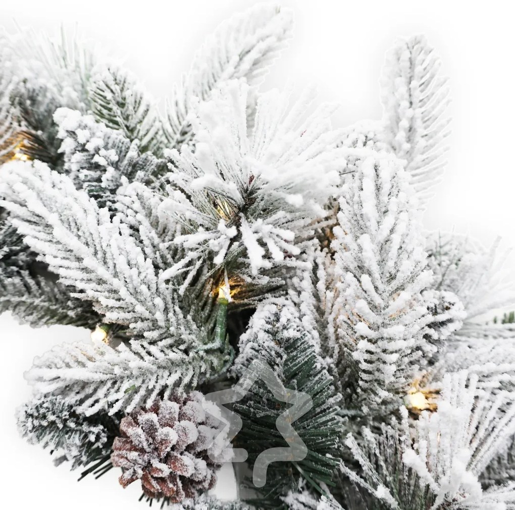 Vianočný veniec Zasnežený 50 LED 60 cm