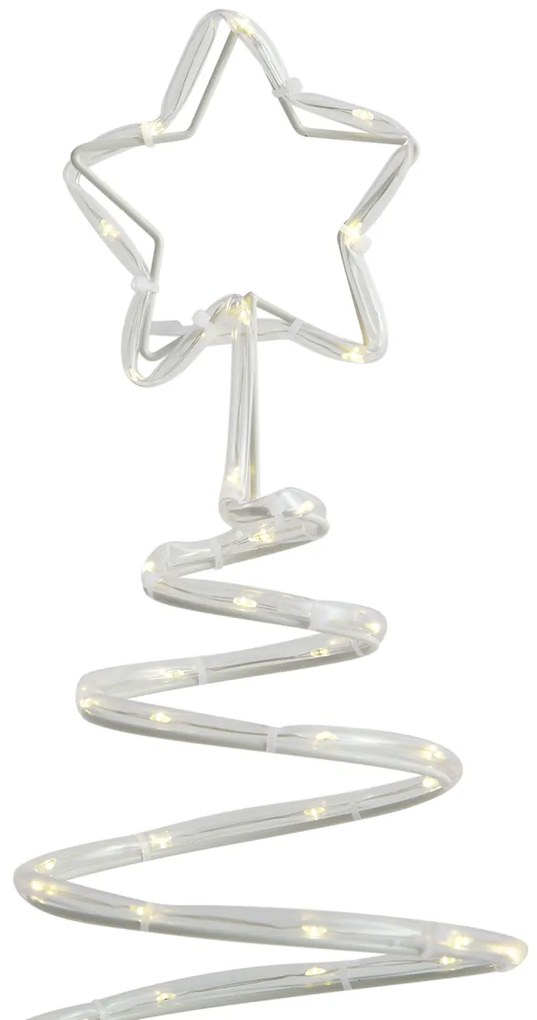 Sada 4 vianočných kolíkových svetiel biely vianočný stromček vrátane LED IP44 - Puno