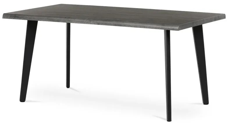 Stůl jídelní, 160x90x75 cm, MDF, kov, šedý dub, černá