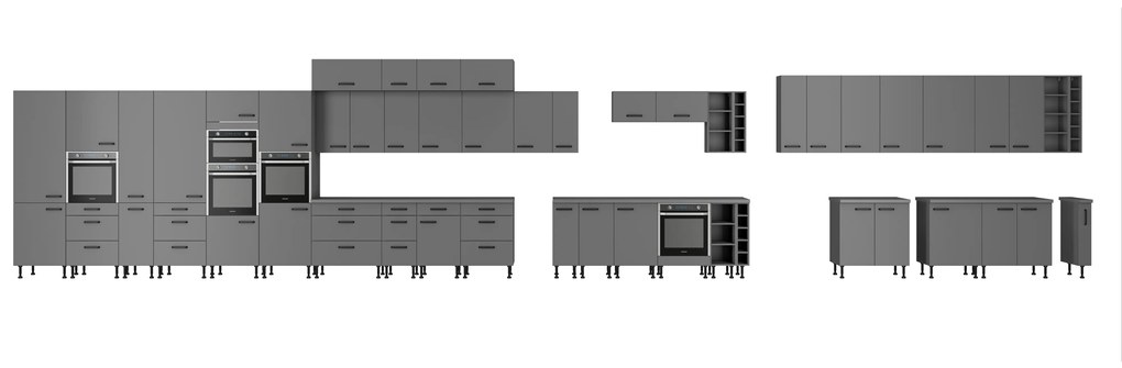 Rohová kuchyňa Nesia (250 + 280 cm) (antracit). Vlastná spoľahlivá doprava až k Vám domov. 1062565