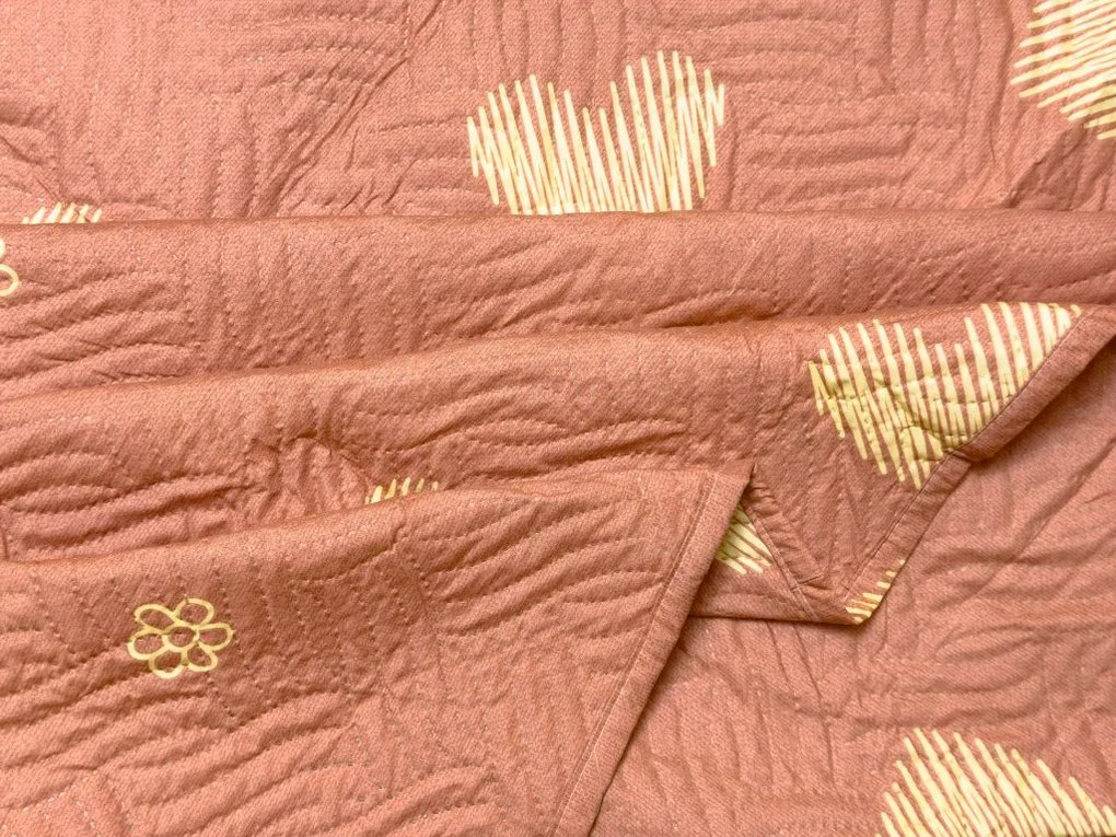 Prehoz na posteľ ORANGE HEART, ružový Rozmer: 170 x 210 cm