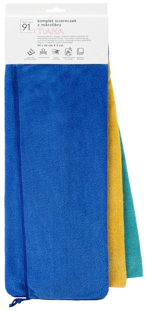 KUCHYNSKÁ UTIERKA TIANA1 SADA 3 KS 40X40 CM VIACFAREBNÉ