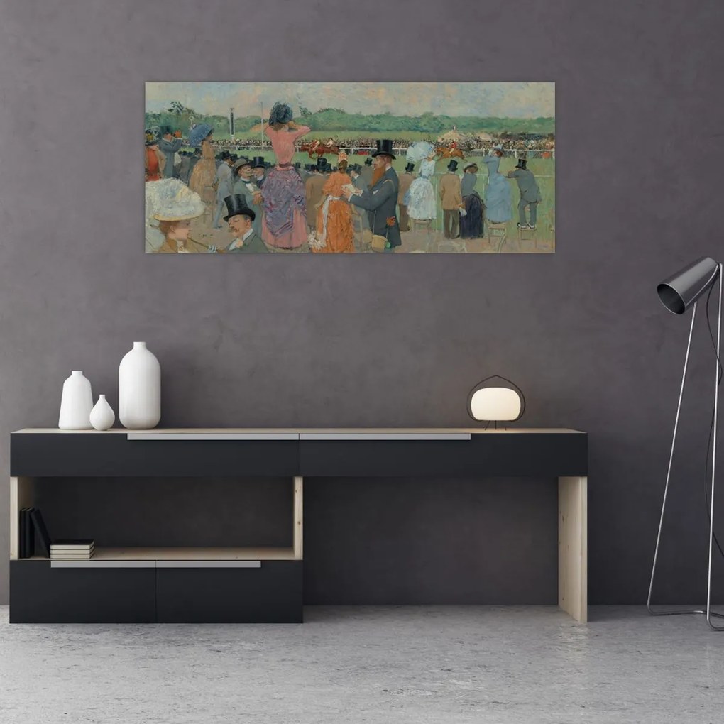 Obraz - Jean-Louis Forain, The Races at Longchamp, reprodukcia (120x50 cm)